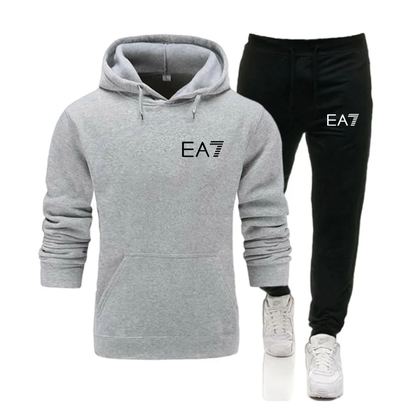 

EA7 2021 New Thin Fleece Tracksuit Spring Clothes Men's Hoodie Sweatshirts Pullover Streetwear Brand Clothes Hot Fast Shipping