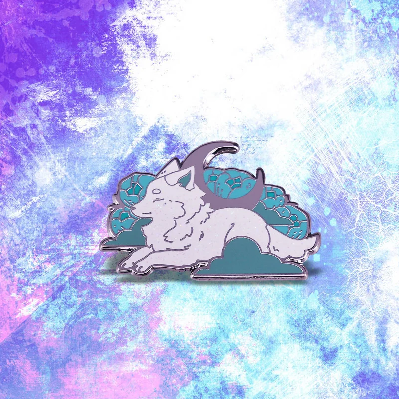 Эмалированная шпилька с изображением красивой фантастической белой арктической