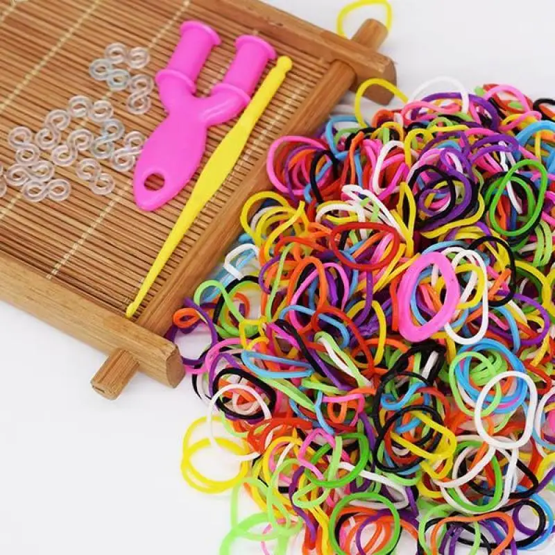 Горячие Diy игрушки браслет из резиновых полос для детей или волос Резиновые ткацкие ленты заправка резиновый ремешок сделать тканый браслет DIY подарок