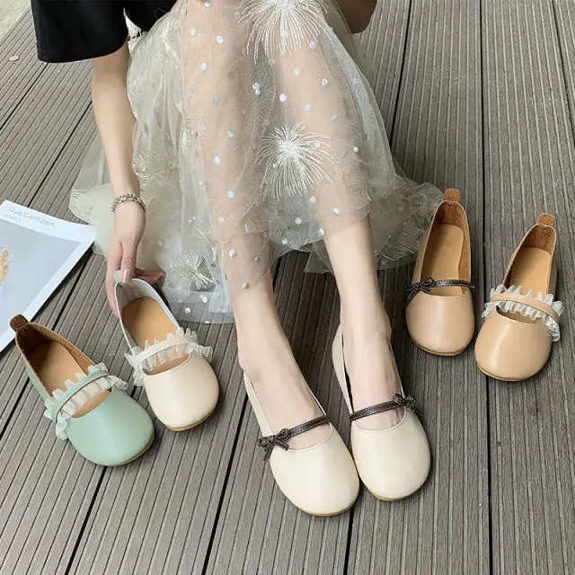 

Mary Jane Shoes Women's Loafer Moccasin Woman Flats Shoe Ballet Vulcanize Loafers Designer Ladies Flat Heels Lolita Luxury