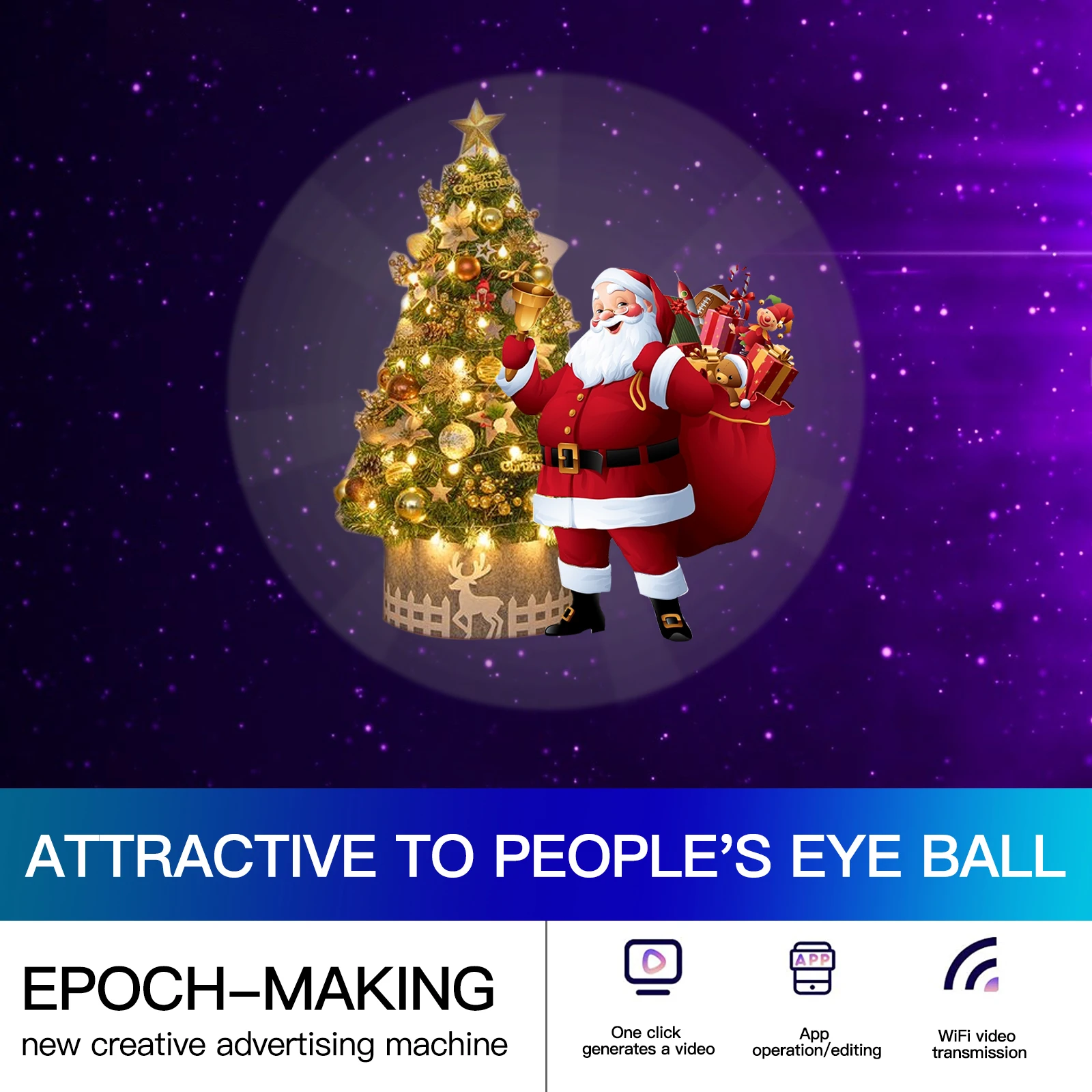 Проектор с 3D голограммой Wi-Fi 42 см HD рекламный дисплей светодиодный вентилятор