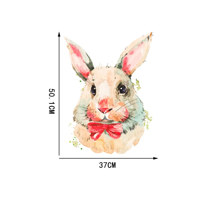 

YOJA 3750.1CM Watercolor Painting Rabbit Portrait Kids Room Wall Stickers Cute Cartoon Home Decoration 8WS0167