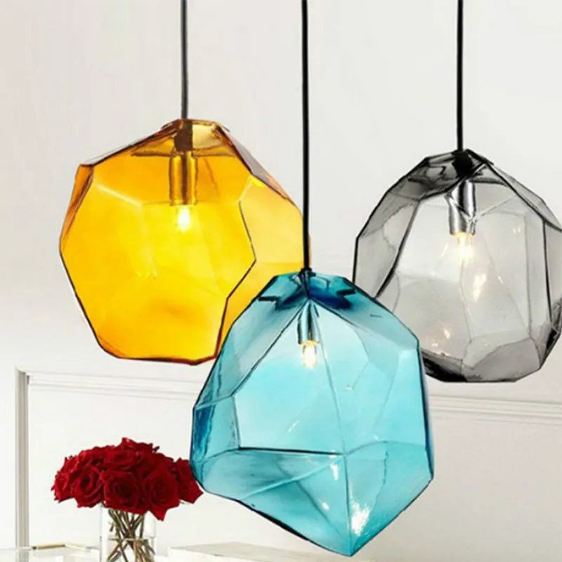 Подвесной светильник из каменного стекла простой красочный комнатный