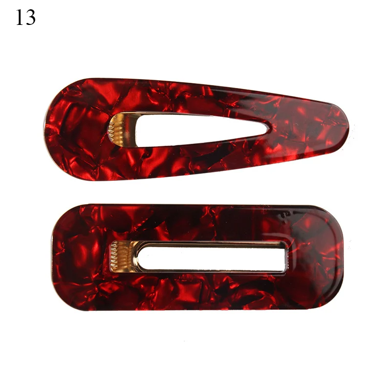 Заколки для волос из акриловой смолы 2 шт. зажимы с мраморным узором