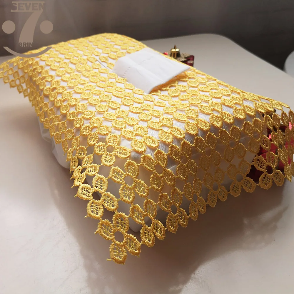 Винтажный стиль серый/желтый плед полиэстер вышитые ткани коробка чехол для