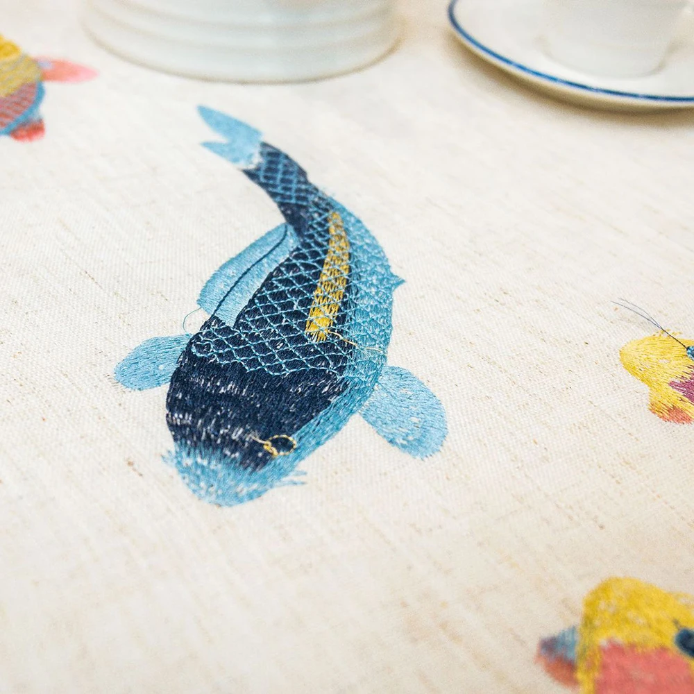 

New Tassel Lace Animal Embroidered Tablecloth For Table Cover Table Dining Desk Cloth Party Wedding Birthday Decoration