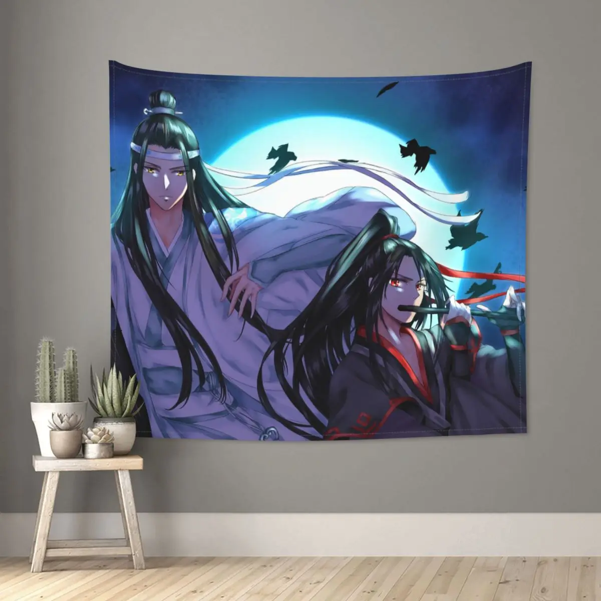 

The Untamed Wei Wuxian Lan Wangji Tapestry Wall Hanging Printed Fabric Tapestries Art Throw Rug Blanket Wall Decor 95x73cm