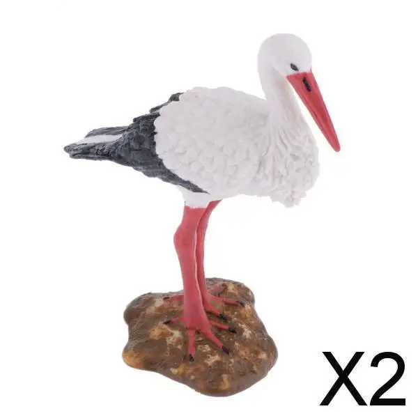 

2xSimulation Plastic Animal Figure Model Kids Educational Toys Decor Crane