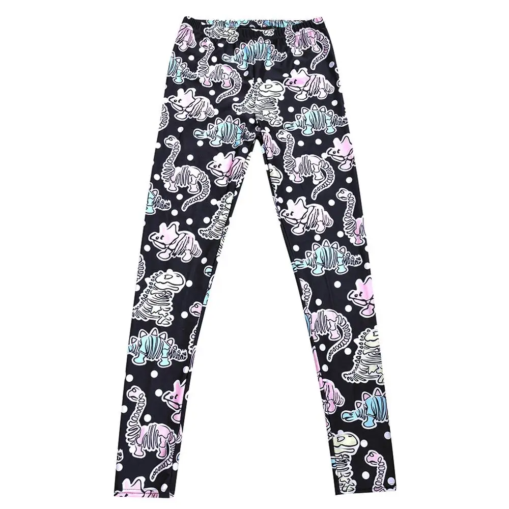 DOUBCHOW женские с эластичной резинкой на талии принтом динозавра цифровой 3D штаны