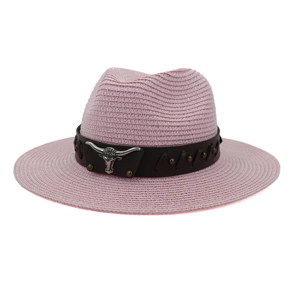 

Модные ковбойские соломенные шляпы летняя шляпа от солнца Открытый Унисекс Для мужчин и женщин головной убор для защиты от солнца пляжная ш...