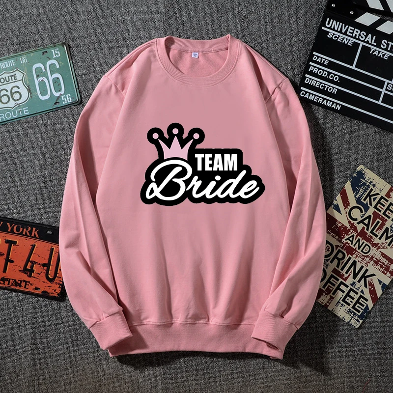 

Fashion Women Pure Cotton Pullover Bridal Bachelorette Party Team Bride Graphic Sweatshirt Casual Wedding Female Harajuku Tops