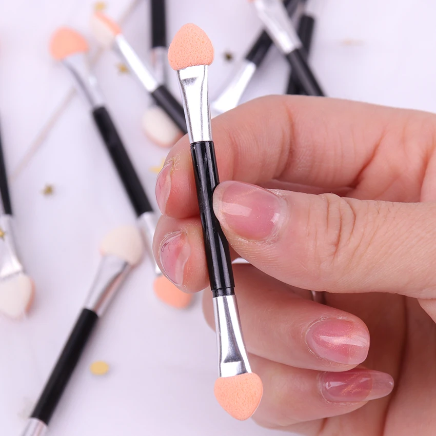 10 шт. двусторонняя губка для макияжа тени век кисть подводки глаз аппликатор