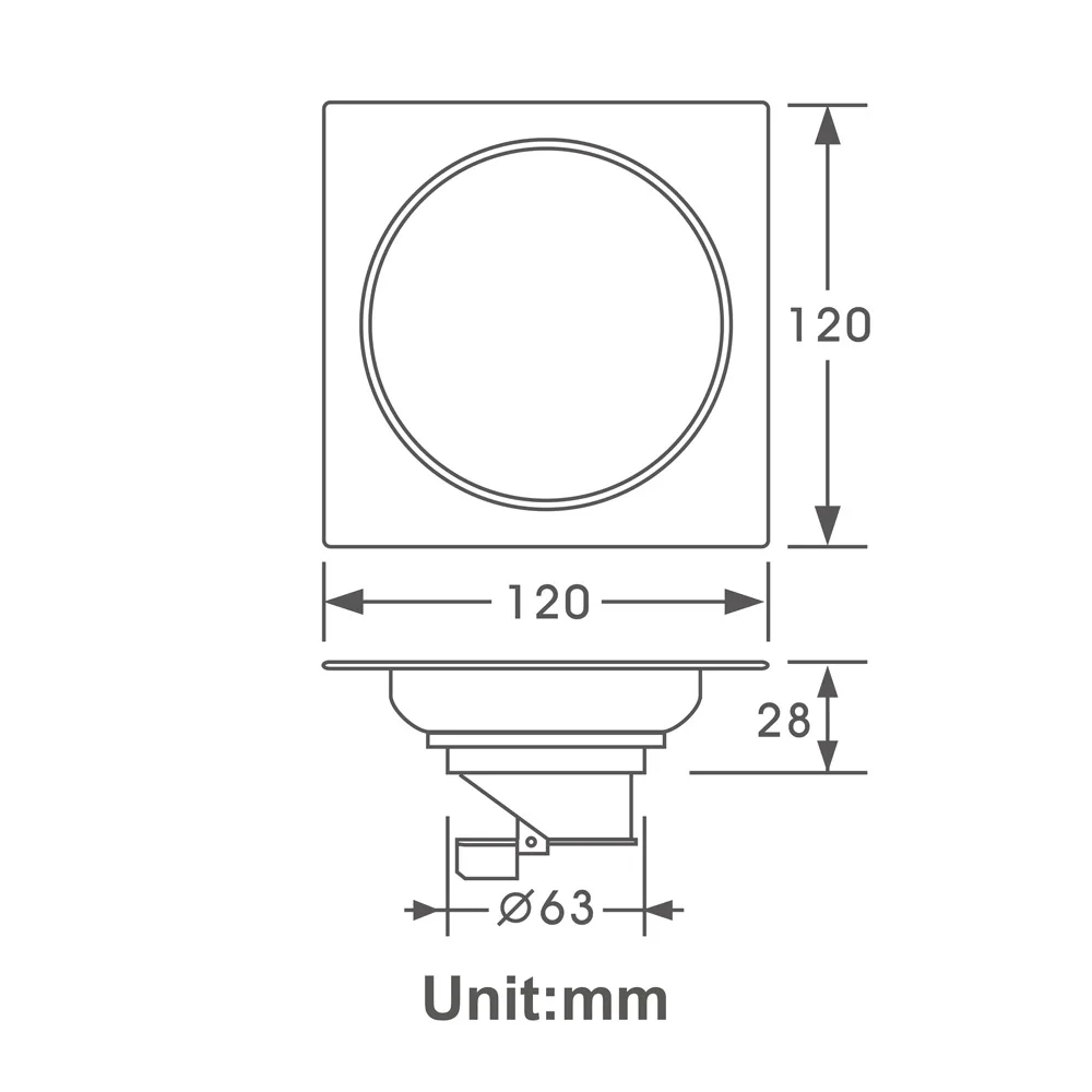 Слив для кухни и ванной комнаты 120*120 мм слив пола серебряного душа квадратный