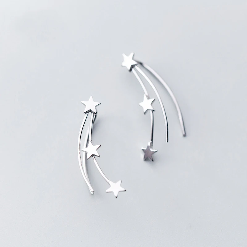 Trusta 925 пробы серебряные серьги женские ювелирные изделия прекрасные 925 серьги-гвоздики "Звёзды" подарок для школьниц подростков леди DS1389