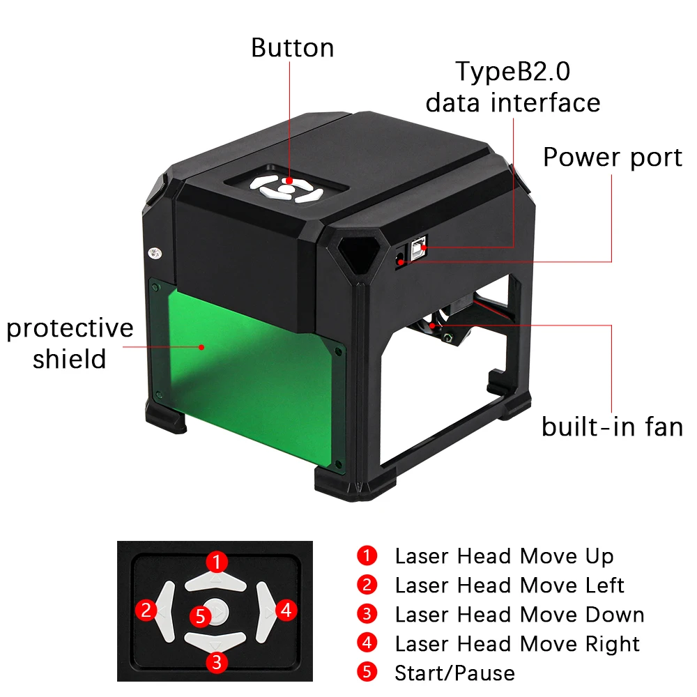 3000mw mini cnc machine desktop laser engraver 3w cnc carving machine diy printer cutter woodworking engraving laser pro machin free global shipping
