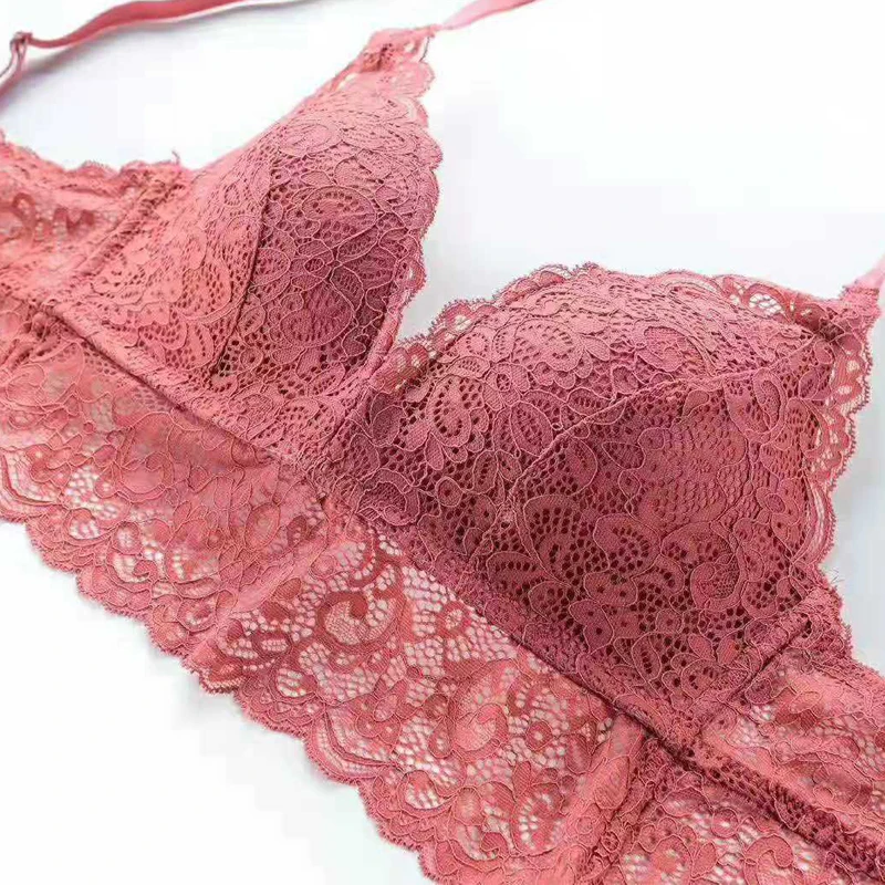 

GUMPRUN Seamless Deep V Sexy Lace Bras For Women Wireless Push Up Bra Backless Comfort Underwear Sexy Lingerie Soft Bralette