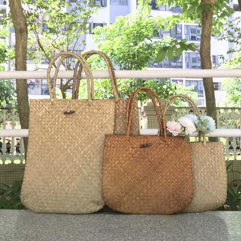 

Fashion Women Summer Straw Large Tote Bag Beach Casual Shoulder Bag Handbag Handmade Basket Storage Shopping Bag