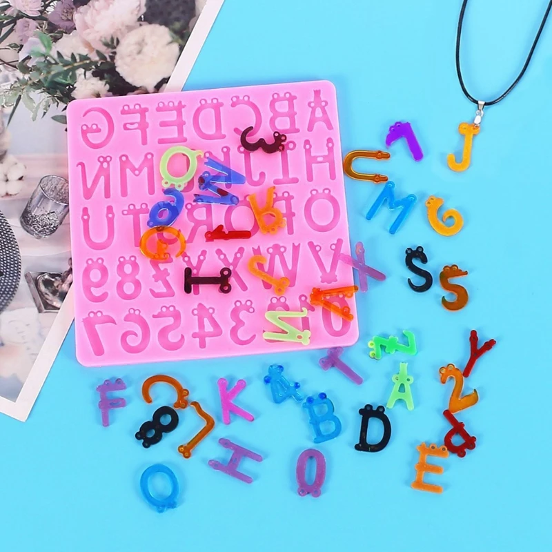 

English Letters Number Pendant Casting Silicone Mould DIY Crafts Jewelry Making Tools Alphabet Epoxy Resin Mold