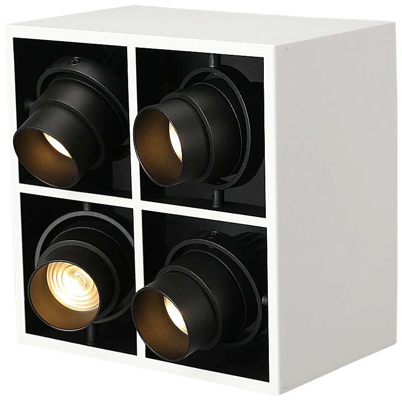 

Puluoti four heads flexible angle adjustment surface grille spotlight