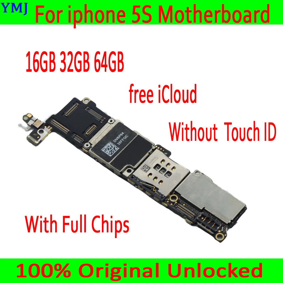 Оригинальная разблокированная материнская плата для iphone 5S без Touch ID, материнская плата для iphone 5S с системой ОС, хорошо протестирована, 16 ГБ/32 ГБ/64 ГБ