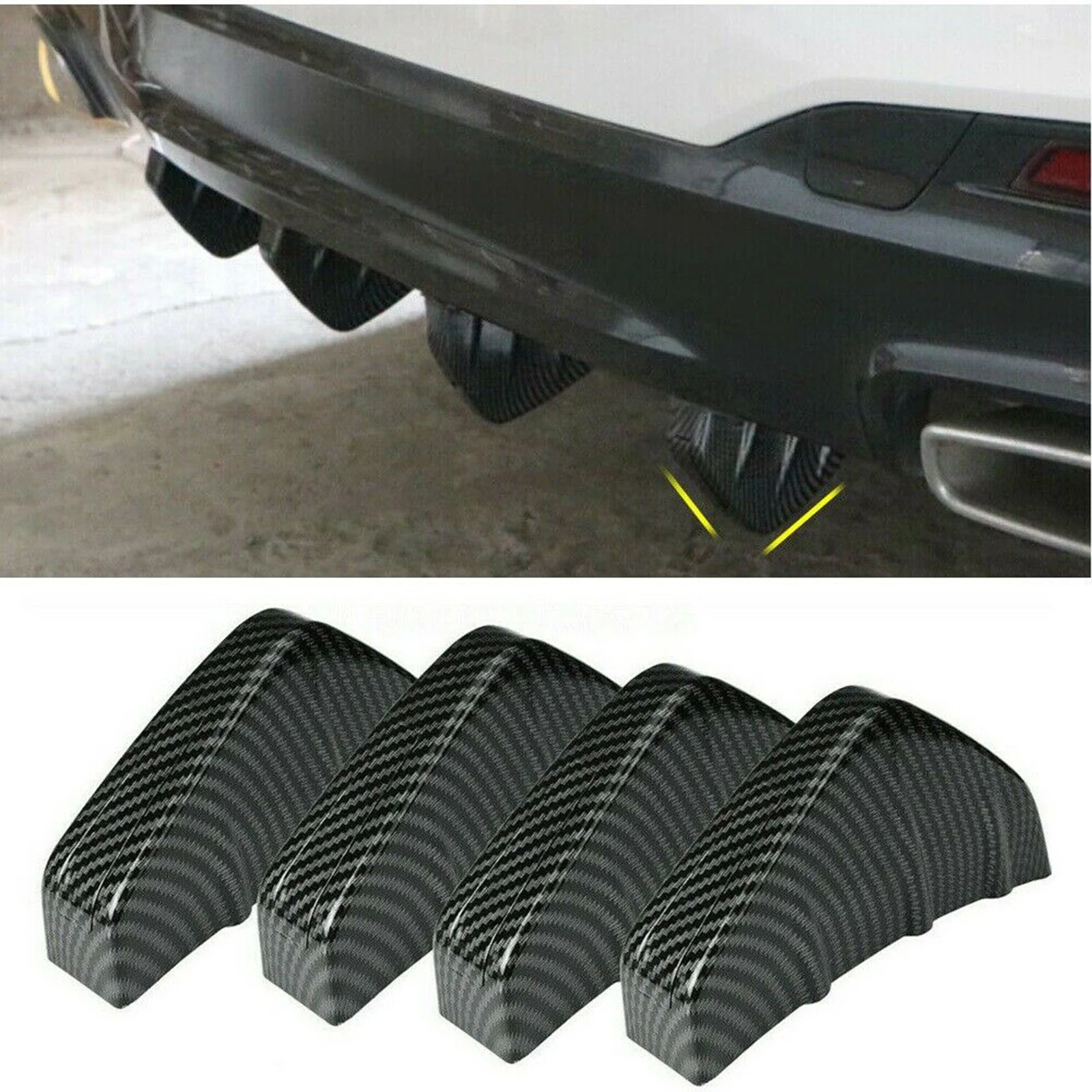 4 шт. модифицированный разветвитель для заднего бампера автомобиля из