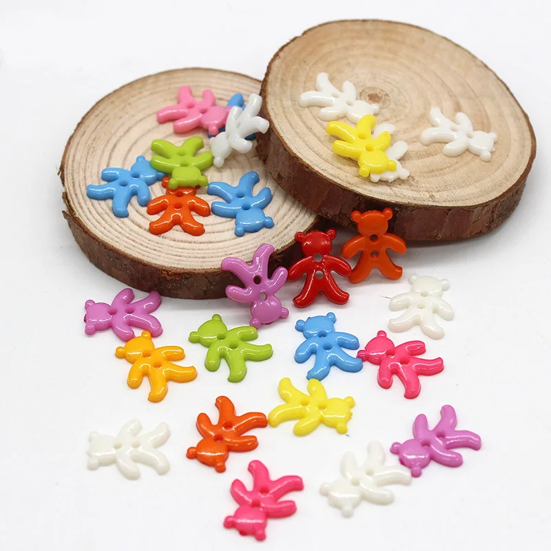 Пуговицы с двумя глазками для детской одежды, 50 шт., 15 мм