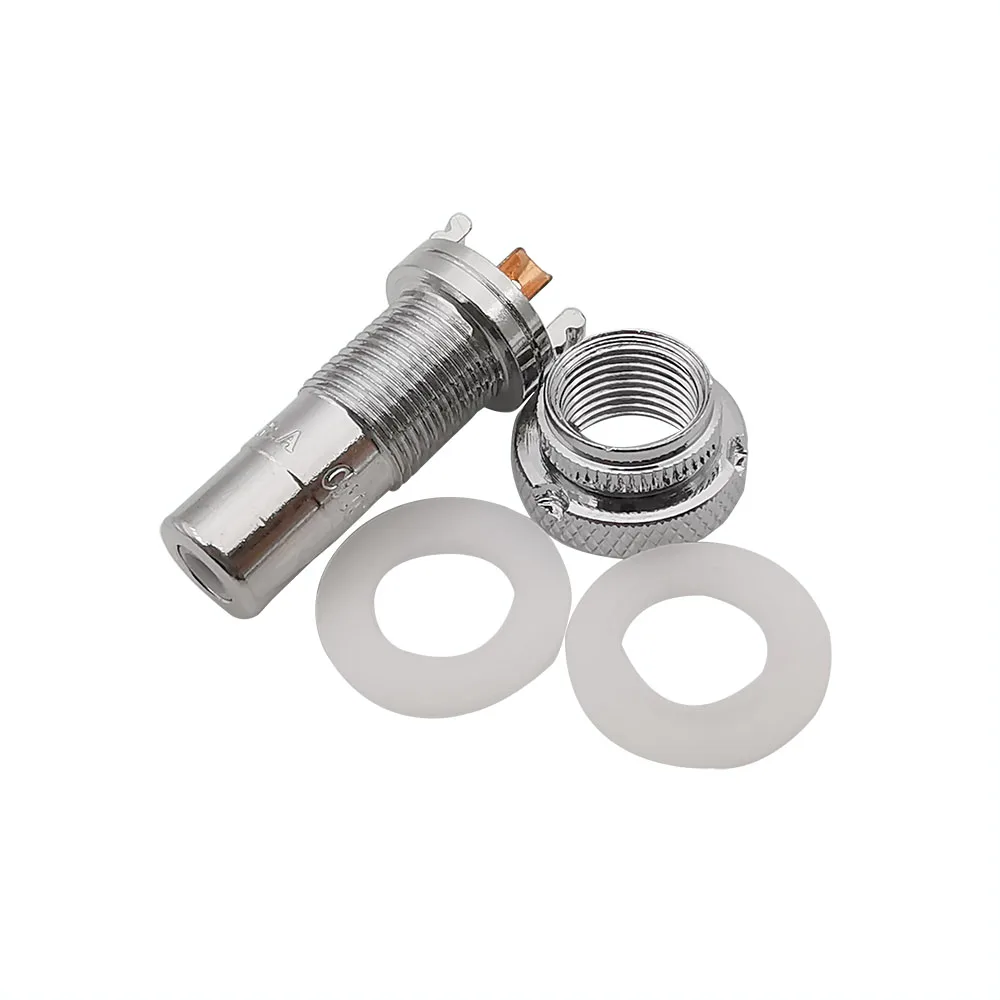 2Pcs HiFi CMC RCA Female Socket Chassis AV Audio Video Connector 32mm Signal Input Rhodium Plated Copper Plug Jack Adapter - купить по