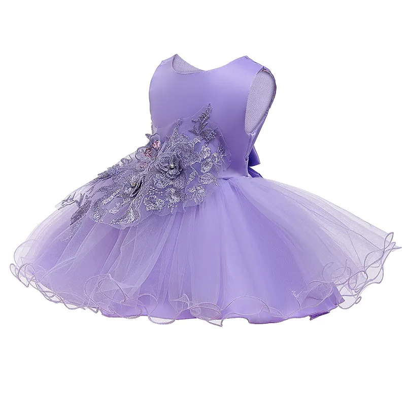 

Baby Girls Formal Dress Flower Toddler Baptism Christening Tutu Dress for Party Wedding Birthday Prom Ball Gown 0-24 Months