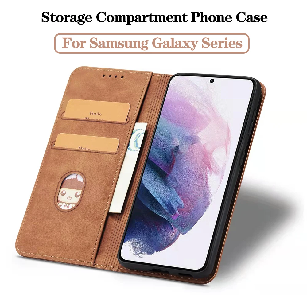 

Flip Cases For Samsun Galaxy A12 A22 A32 A52 A51 A71 A72 Leather Wallet Clip for Samsung S21 S 21 Plus 20 FE Storage Compartment
