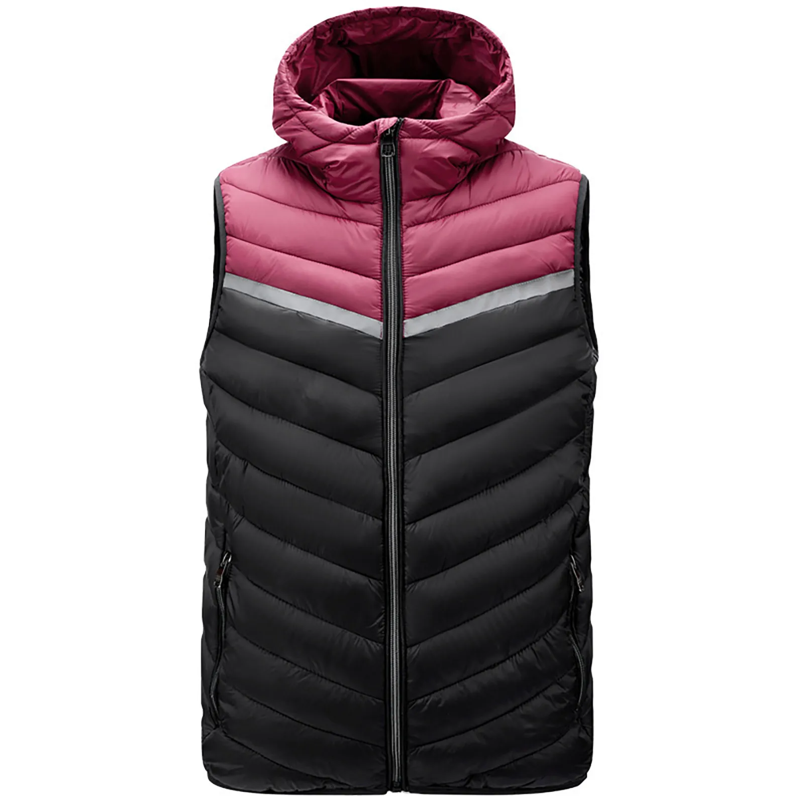 

2021 Autumn and Winter Men's Down Coats Fashion Zipper Fly Sleeveless Vests Jackets With Hood Outwear Puffer Coat ropa hombre