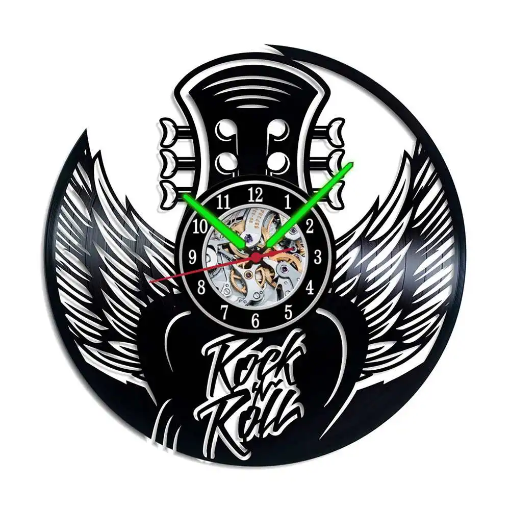 Рок н ролл Современный дизайн настенные часы виниловая запись украшения