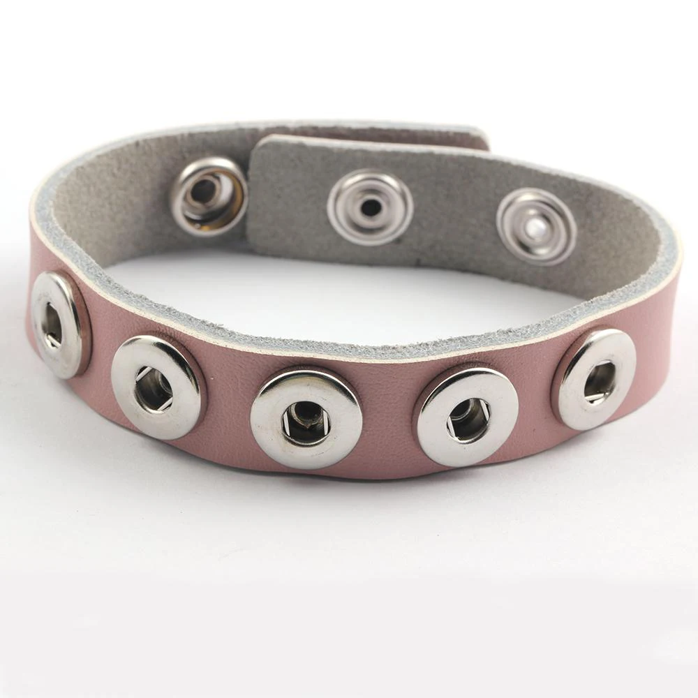 Оптовая продажа кожаные браслеты с застежкой кнопкой 23 мм для женщин ювелирные