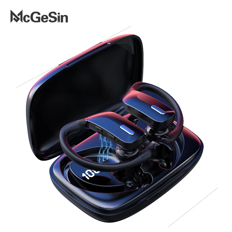 Fones de Ouvido sem Fio Fones de Ouvido Música com Microfone Mcgesin Novo Fone Bluetooth Esporte Jogos Led Power Display Tws