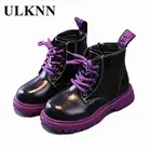 Ботинки мартинсы для мальчиков и девочек, фиолетовые, зимние, Нескользящие, зеленые, Нескользящие, Размер 27-37, 2021