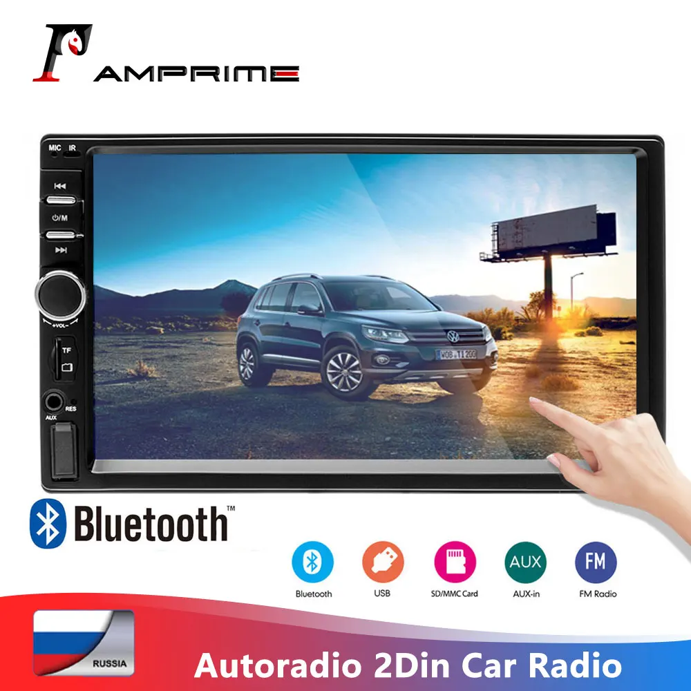 Автомагнитола AMPrime 2Din 7 дюймовый мультимедийный плеер с сенсорным экраном Bluetooth FM
