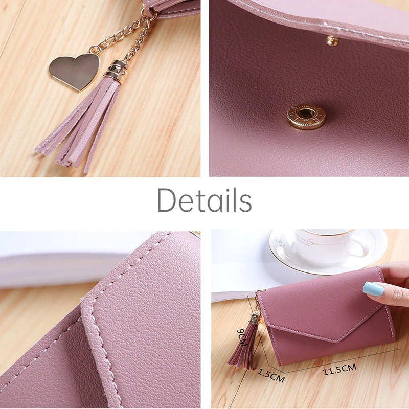 Короткие Кошельки с надписью женские квадратные многофункциональные