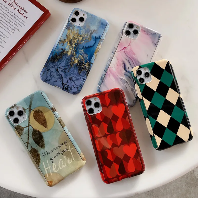 360 градусов Полная защита корпуса от повреждений при Мрамор Леопард Лаки Краски