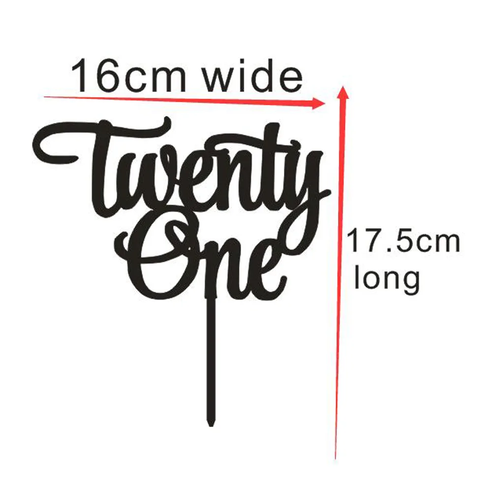 Топпер для торта на 21 день рождения Twenty One цвет розовое золото акриловый