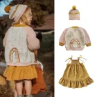 Комплект детской одежды Wild Wawa, Вязаный комбинезон, свитер для маленьких мальчиков и девочек, новая осенне-зимняя одежда, радужная ромашка, рождественские наряды