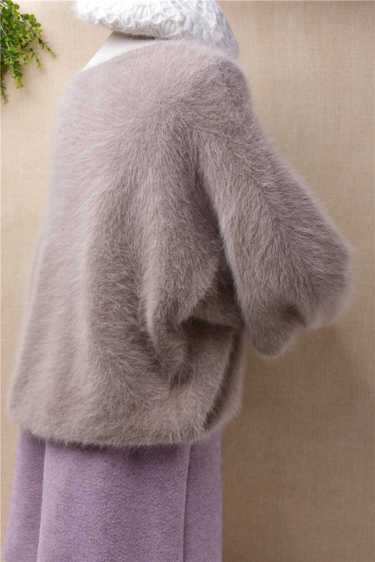 Женский модный Пушистый свитер из меха норки и кашемира вязаный Свободный