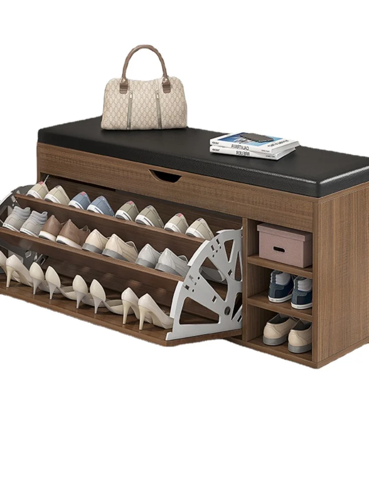 

Armario de cuero para zapatos, mueble de entrada Simple, ultrafino, con tapa, para pasillo, gran capacidad de almacenamiento