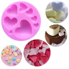 Силиконовая форма для помадки в форме любящего сердца, сделай сам, цветное милое сердце, шоколадная паста для конфет, инструмент для украшения торта, формы