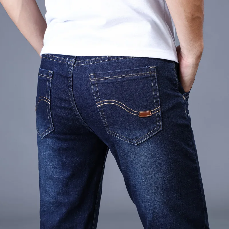 

2020 New Men Stretch Jeans Male Classic Elasticity Business jeans men fashion comfortable Solid slim straight long Denim pants