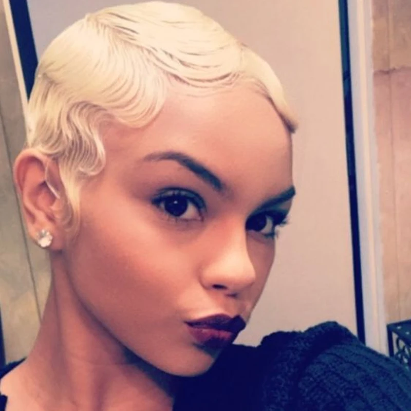 Сапфир 2 шт. пакет желтый Карди B Звезда стиль палец волнистый короткий боб парики