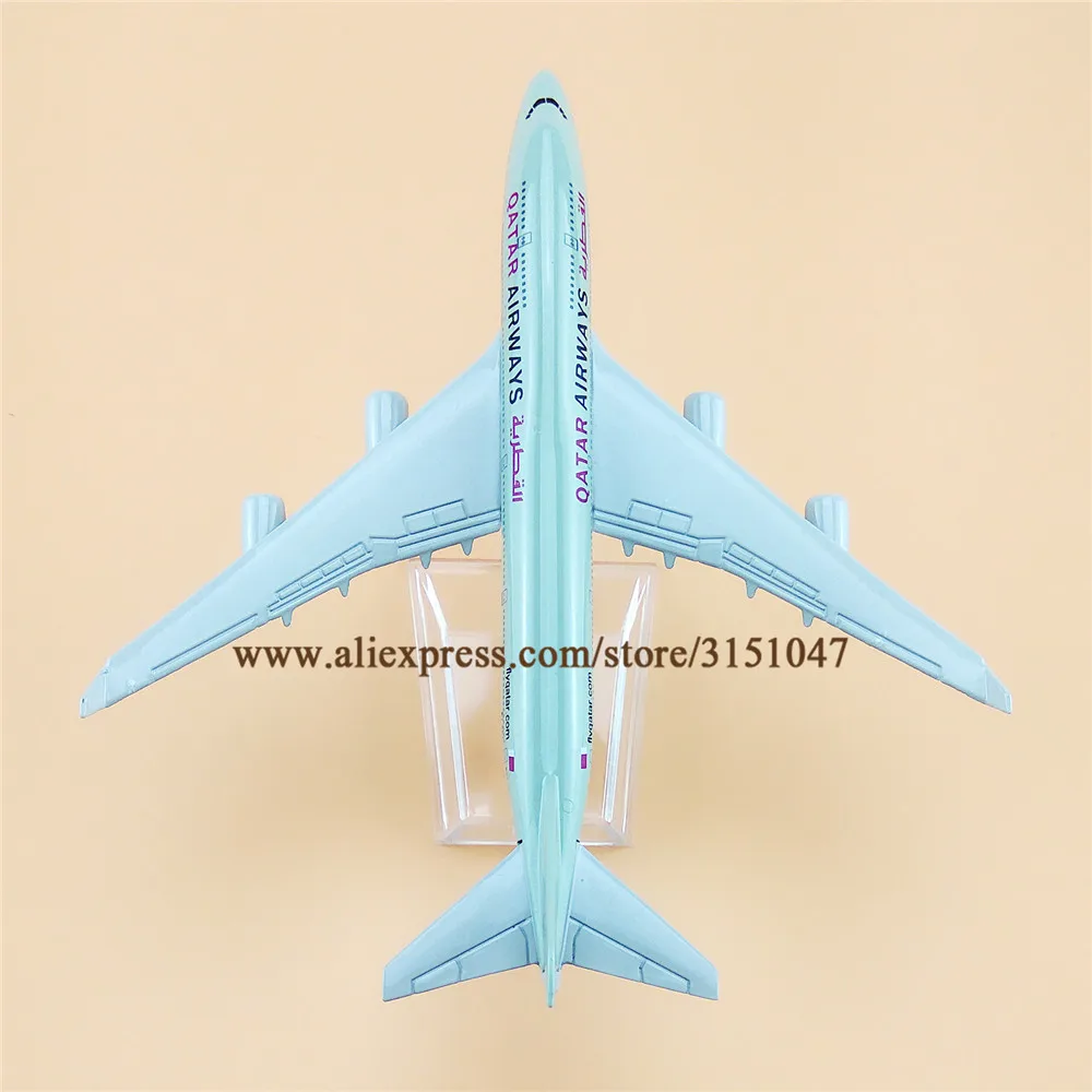 Модель самолета из металлического сплава 16 см авиаперевозки Катар Боинг 747|gift|gift