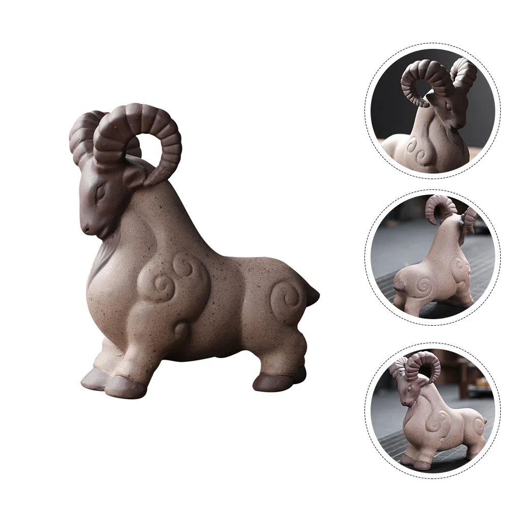 

1pc Delicate Purple Clay Craft Ornament Desktop Sheep Decor Desktop Decor