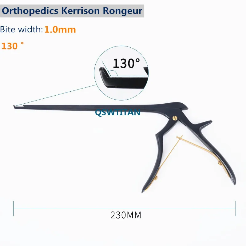 Rongeur-Instrumento ortop&eacute;dico para veterinaria, instrumento negro de 130 grados de acero inoxidable largo de 230mm-4