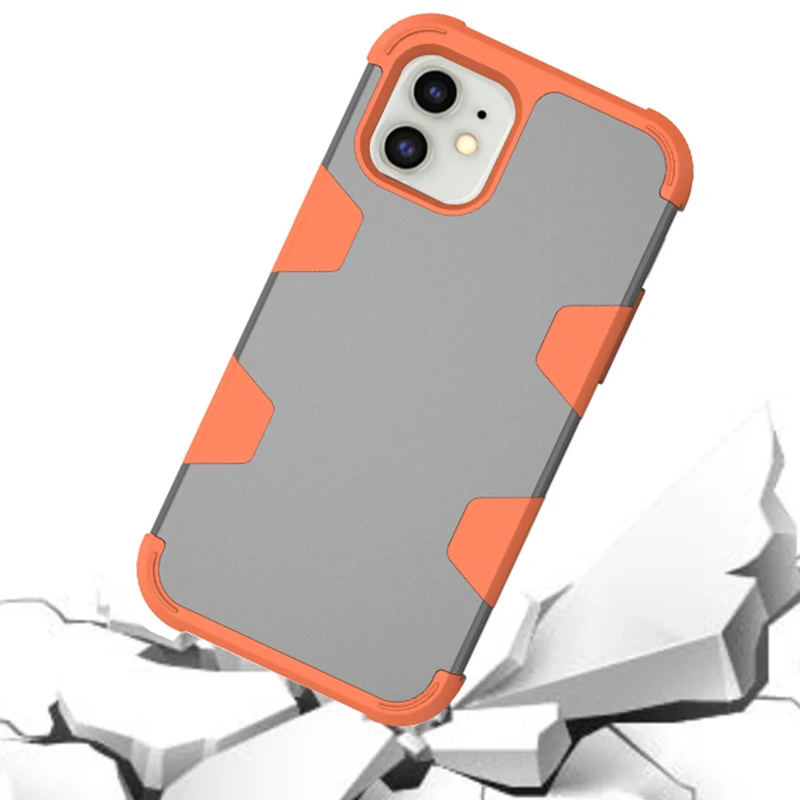 

Contrast Color Robot ShockProof Phone Cases For iPhone 11 12 Pro Max 12Mini Silicone and PC Three-Proof Protective Cover