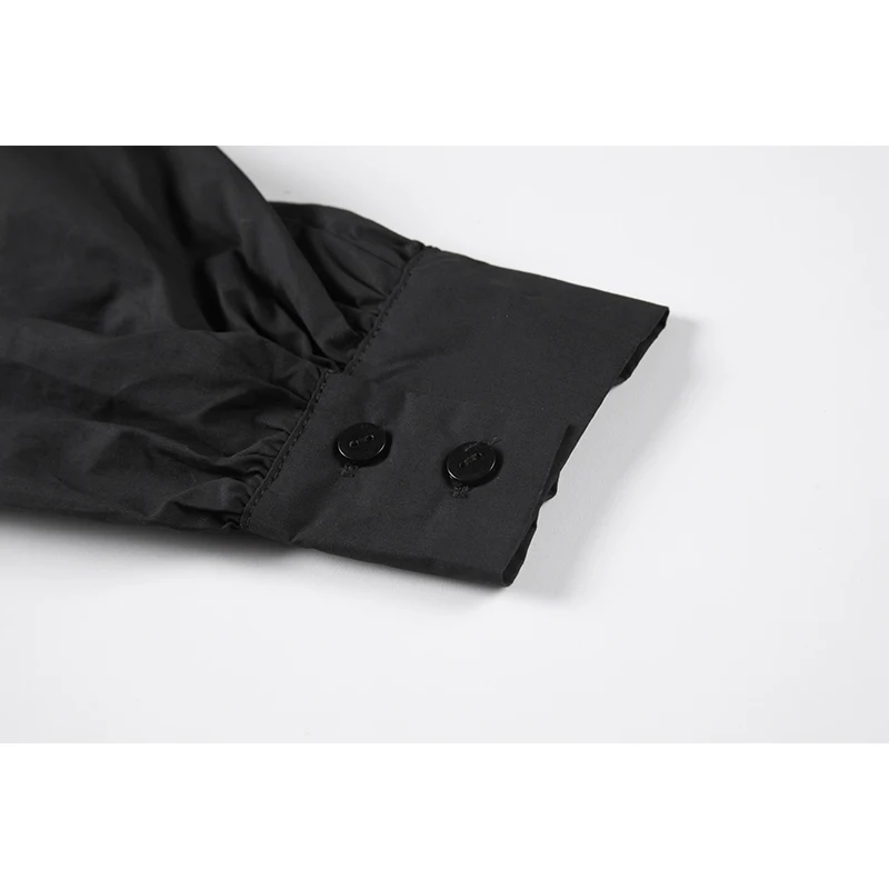 Женская блузка с длинным рукавом черная Готическая в стиле оверсайз винтажная