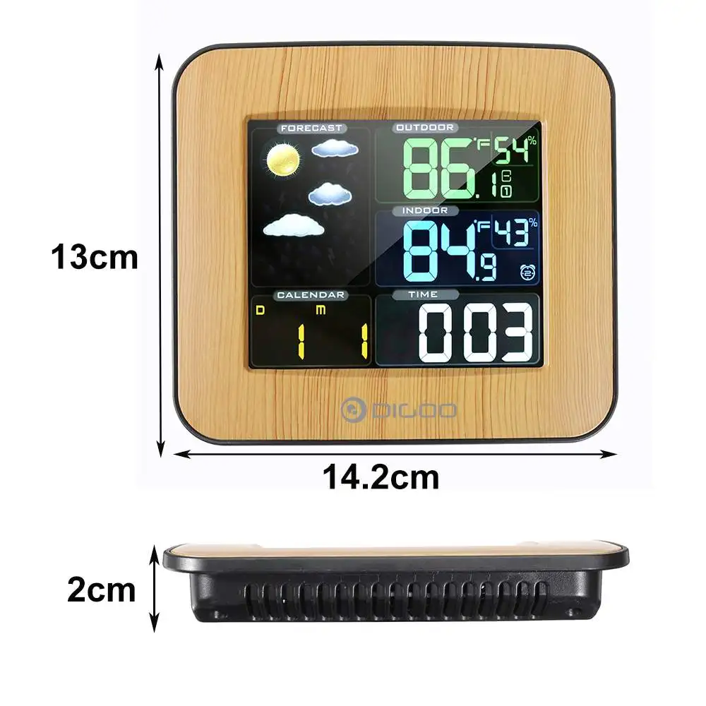weather station wireless indoor outdoor weather station wifi outdoor thermometer digital led calendars table clock alarm clock free global shipping